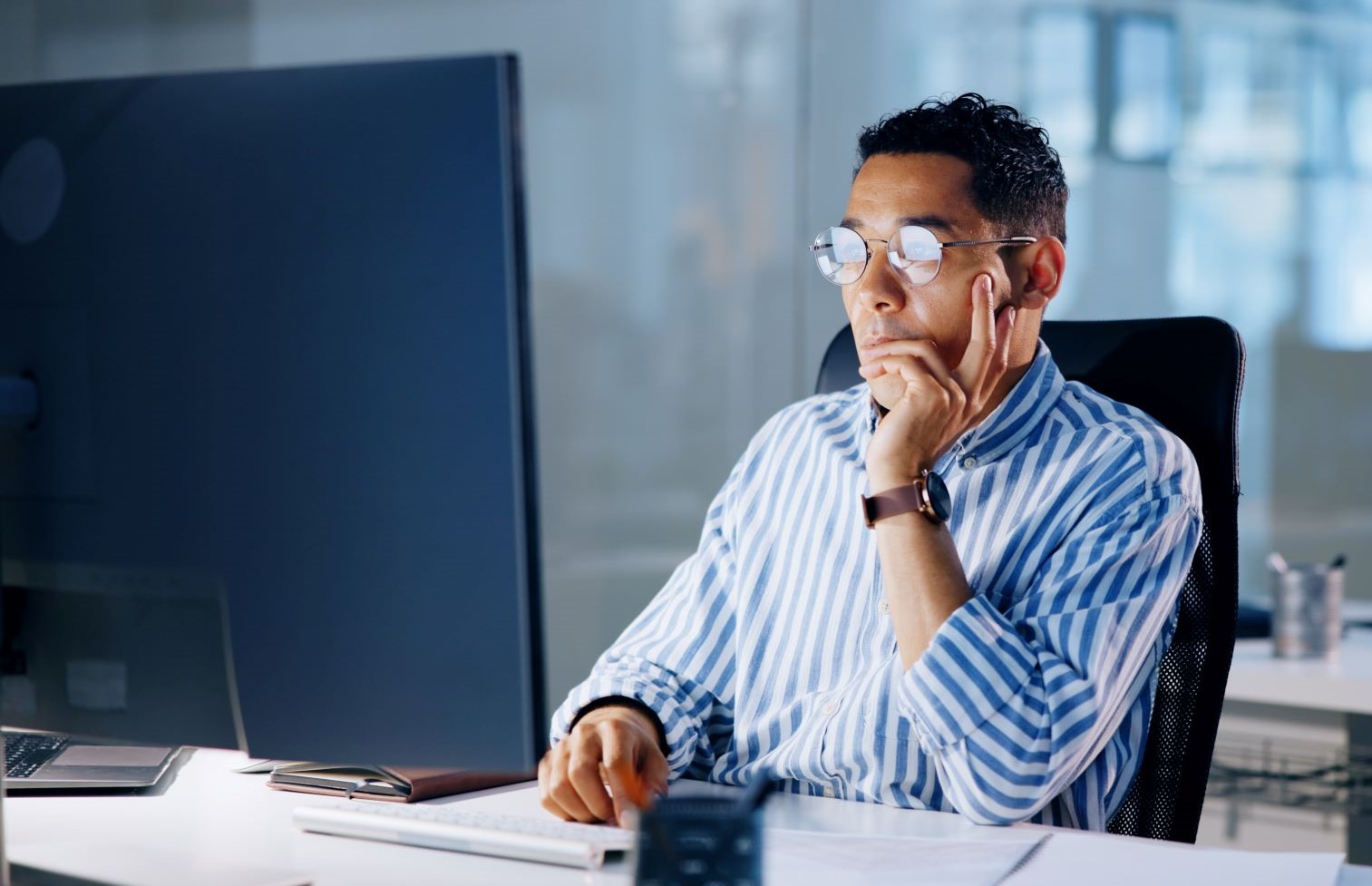 Man working on his computer 