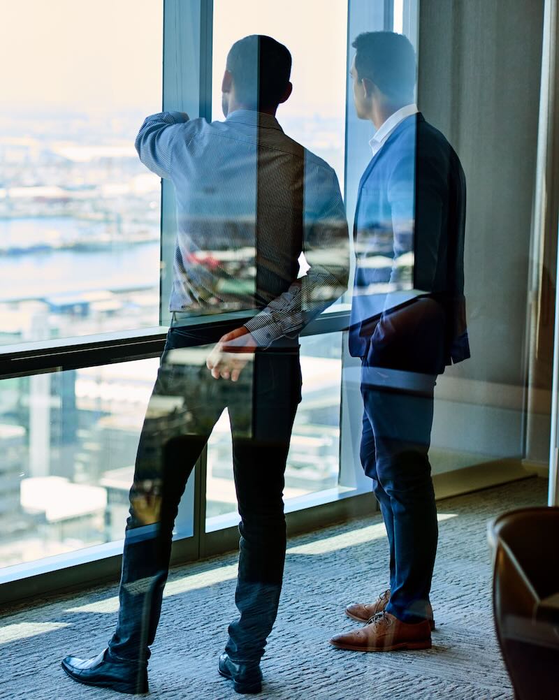 Scoping out the business district skyline