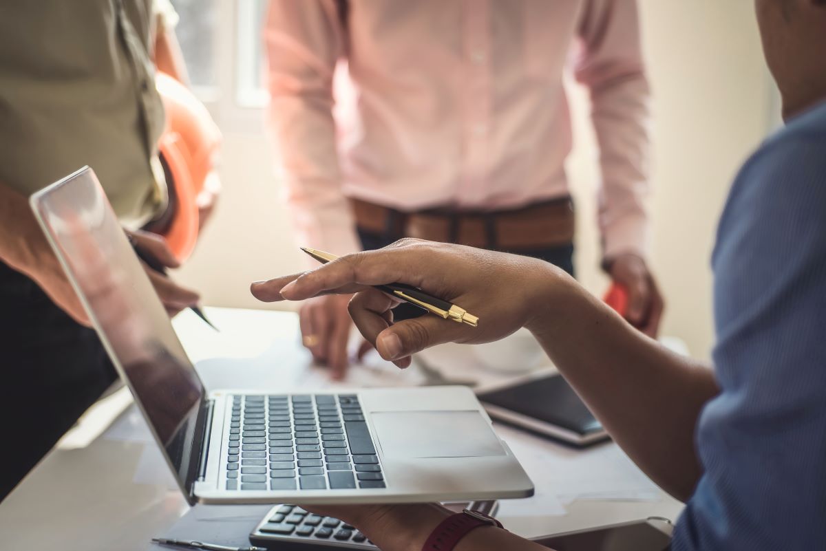 Close up of a business meeting